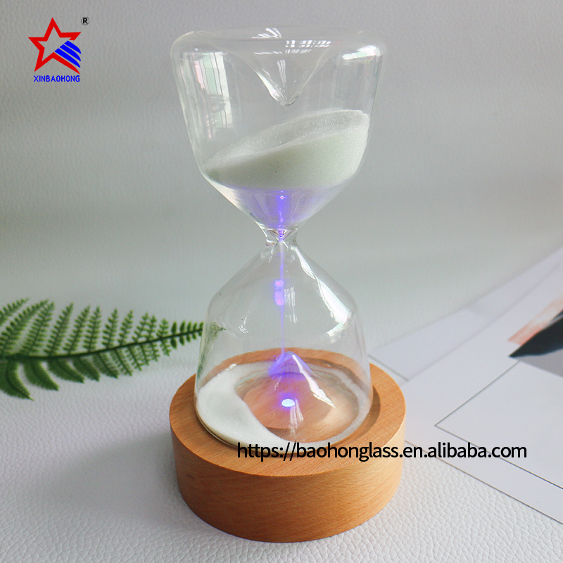 XBH-81060 带灯底座的10分钟玻璃沙漏 夜灯 摆件