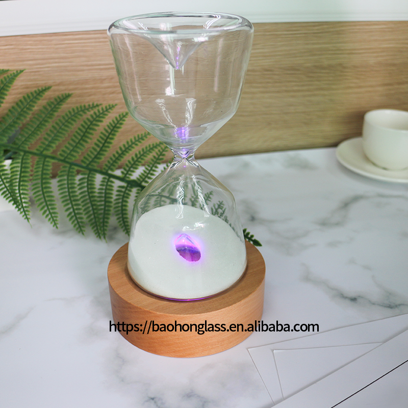 XBH-81060 带灯底座的10分钟玻璃沙漏 夜灯 摆件