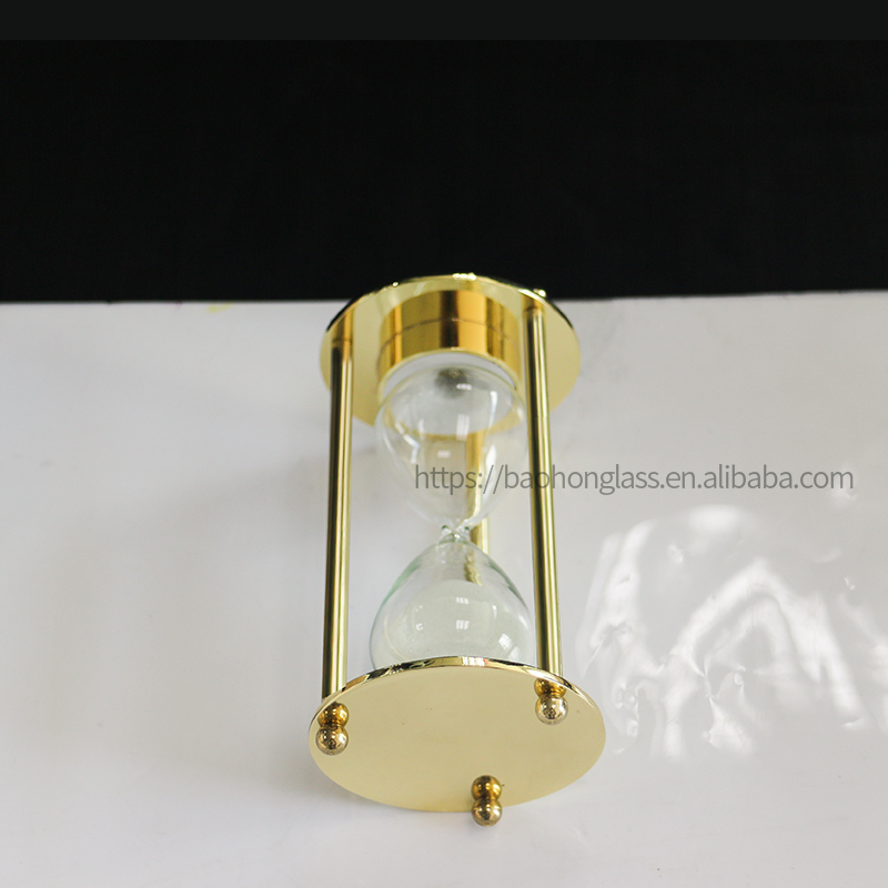 XBH-81147 Golden Color metal frame 3 min sand timer hourglas