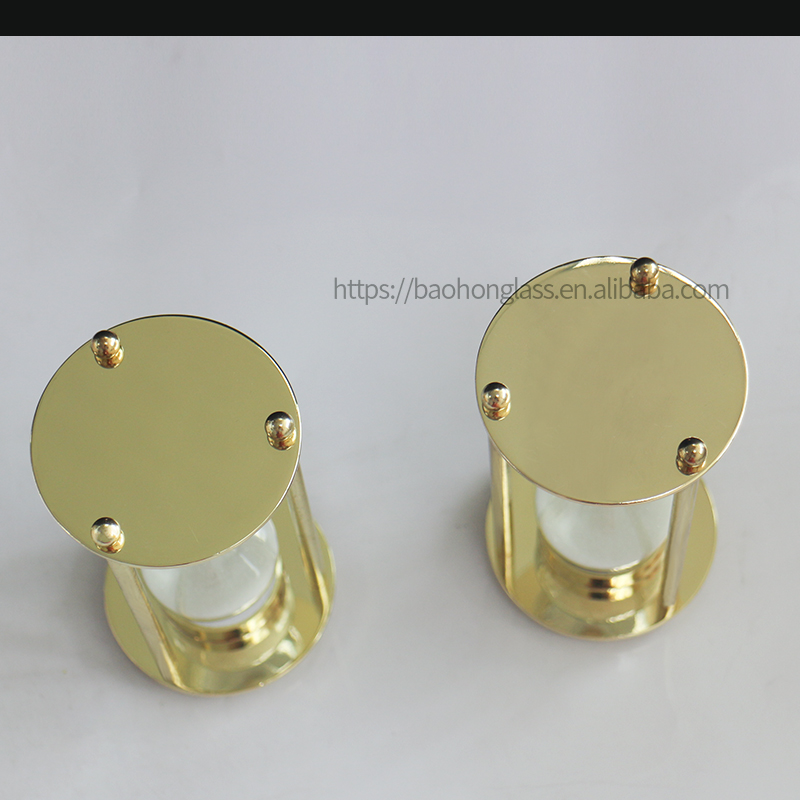 XBH-81147 Golden Color metal frame 3 min sand timer hourglas